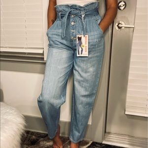 Light Wash Tie Jeans